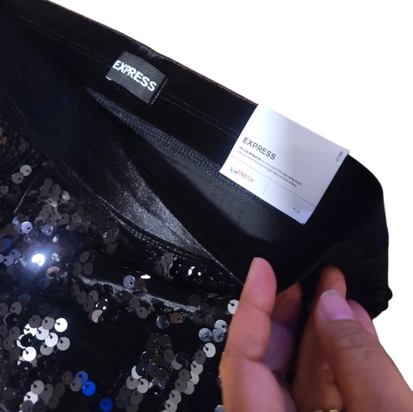 NWT Express Sequin High Waist Leggings Size Small - Picture 3 of 11